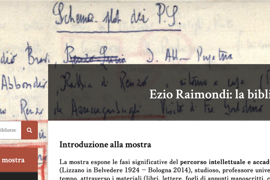 Mostra virtuale dedicata a Ezio Raimondi